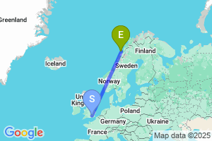 Map of the flight from London Heathrow to Bodo