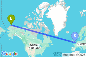 Map of the flight from London Heathrow to Barrow