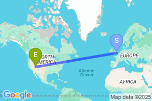 Map of the flight from London Heathrow to Cedar City