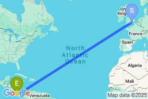 Map of the flight from London Heathrow to David