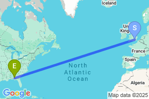 Map of the flight from London Heathrow to Dothan