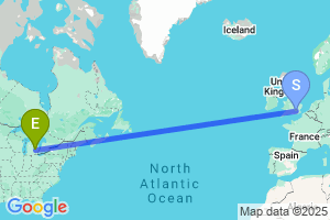 Map of the flight from London Heathrow to Flint