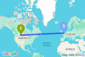 Map of the flight from London Heathrow to Glasgow