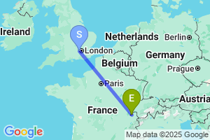 Map of the flight from London Heathrow to Geneva