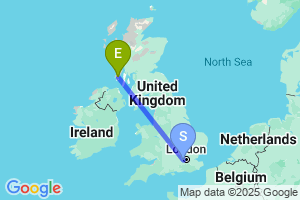 Map of the flight from London Heathrow to Barr