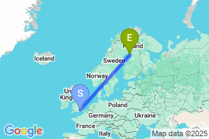 Map of the flight from London Heathrow to Kemi / Tornio