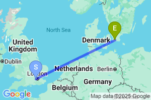 Map of the flight from London Heathrow to Malmo Sturup