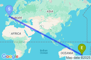 Map of the flight from London Heathrow to Longridge Station