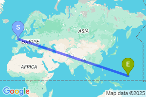 Map of the flight from London Heathrow to Pallikir