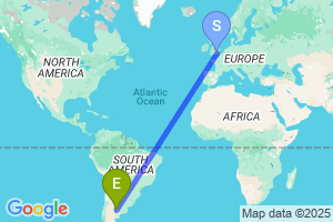 Map of the flight from London Heathrow to Santa Rosa