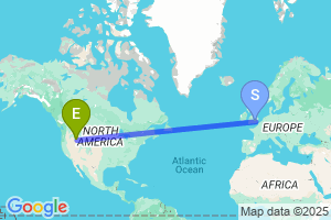 Map of the flight from London Heathrow to Hailey