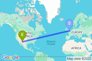 Map of the flight from London Heathrow to Silver City