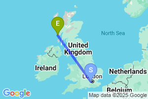 Map of the flight from London Heathrow to Fidden