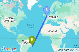 Map of the flight from London Heathrow to Vitoria