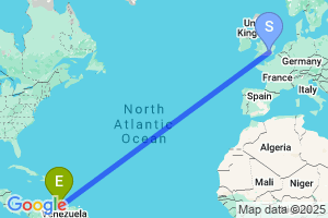 Map of the flight from London Heathrow to Valencia