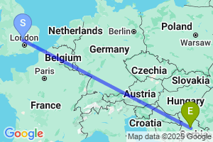 Map of the flight from London Luton to Belgrade