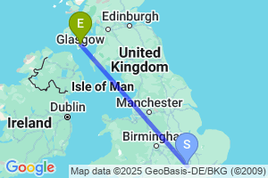 Map of the flight from London Luton to Campbeltown