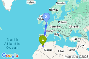 Map of the flight from London Luton to Errachidia