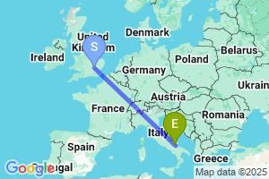 Map of the flight from London Luton to Foggia Gino Lisa