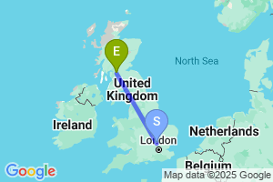 Map of the flight from London Luton to Glasgow