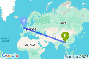 Map of the flight from London Luton to Dehong Mangshi