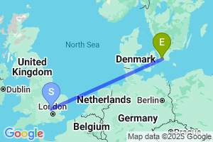 Map of the flight from London Luton to Malmo Sturup