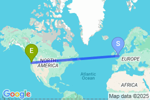 Map of the flight from London Luton to Portland
