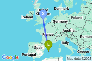 Map of the flight from London Luton to Palma