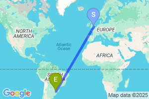 Map of the flight from London Luton to Santa Maria