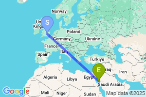 Map of the flight from London Luton to Red Sea