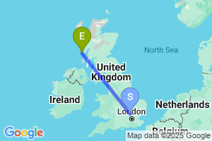 Map of the flight from London Luton to Fidden