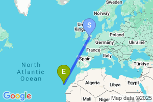 Map of the flight from London Luton to Valverde Hierro