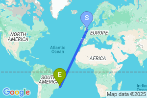 Map of the flight from London Luton to Vitoria