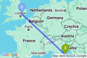 Map of the flight from London Stansted to Ancona