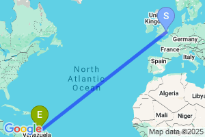 Map of the flight from London Stansted to Barcelona