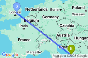 Map of the flight from London Stansted to Bol