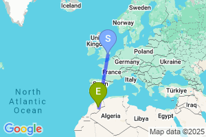 Map of the flight from London Stansted to Errachidia