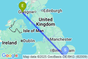 Map of the flight from London Stansted to Barr