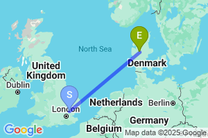 Map of the flight from London Stansted to Karup