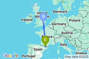 Map of the flight from London Stansted to Andorra-La Seu d’Urgell