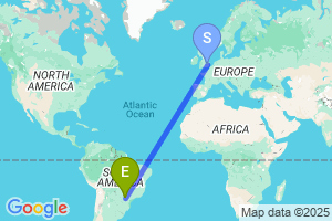 Map of the flight from London Stansted to Maringa