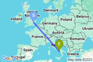 Map of the flight from London Stansted to Salerno