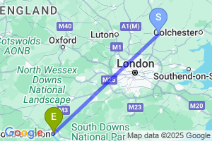 Map of the flight from London Stansted to Southampton